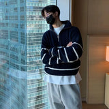 Advbridge Men's Clothing Business Zip-up Knit Sweater Male Coat Zipper Striped Jacket Collared Pullovers Cheap T Shirt Korean Fashion Neck