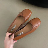 ADVBRIDGE  -  Spring New Brand Women Flat Shoes Fashion Round Toe Shallow Slip oN Ballerinas Shoes Soft Low Wedge Heel Boat Shoes New Woman