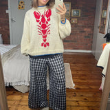 Advbridge Lobster Patterm Knitted Pullovers Autumn Winter Long Sleeve Knitwear 90s Vintage Grunge Preppy Y2K Sweater Women