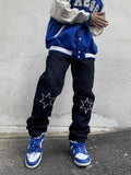 Advbridge Trousers Straight Man Cowboy Pants with Print Men's Jeans Hip Hop Star Cotton 2024 Trend Stacked 90s Streetwear Y2k Vintage Kpop