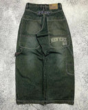 Advbridge Y2K Fashion Harajuku New Washed Old Baggy Jeans Women Street Vintage Hip Hop Popular Leisure Gothic High Waist Wide Leg Pants