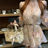 Advbridge Women's Long Sleeve Dresses Korean Style Female Dress Mesh Ruffle Clothing Fashion Summer 2025 Curvy G Sensual Sexy X Aesthetic