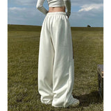 Advbridge Women Streetwear Sweatpants American Retro Striped Loose Wide Leg Pants Casual Female Large Pocket Cargo Trousers New