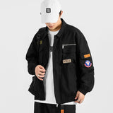 Advbridge Trendy Brand Pilot Jacket Men's Thick Military Green Cotton Jacket Workwear Jacket Loose Baseball Uniform