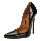 Advbridge Fashion High Heels Sexy Shoes Women Pumps Large Size 43 44 45 White Stiletto Heel Patent Leather Office Wedding Shoes Hey Si Mey