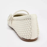 ADVBRIDGE  -  Women Ballet Flats Shoes Female Weave Slip-On Shoes Woman Shallow Mouth Buckle Round Toe Sandals Elegant Party Mary Jane Shoes