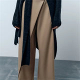 Advbridge Women's Fashion New Pants Zipper Pocket Decoration High end Casual Wrap Loose Pants