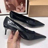 ADVBRIDGE  -  Elegant Dress Ladies Pumps 2025 Pointed Classic Stilettos Patent Leather Brand Design High Heels Modern Office Women's Shoes