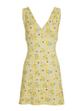 ADVBRIDGE  -  Women Floral Print Tank Dress Summer Sleeveless V Neck A-Line Slim Short Mini Dresses Beach Vacation Vestidos