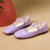 ADVBRIDGE  -  Spring Autumn Women Flats Brand Elegant Office Ladies Mary Jane Shoes Flat Soft Black Purple Big Size 42 D531
