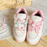 ADVBRIDGE  -  Doughnut Style Womens Volcanise Shoes Sweet Pink Chic Kawaii Skateboard Shoes Warm Non Slip Wear Resistant Casual Shoes
