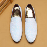 ADVBRIDGE  -  Men Loafers Shoes British Fashion Round Head Leather Shoes Korean Version Sequins Men's Shoes Plus Size 46 47 48