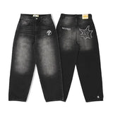 Advbridge American Retro Double Stitching Washed Baggy Jeans Men's Y2K New Harajuku Hip-Hop Gothic Casual Joker Wide Trousers Street Wear