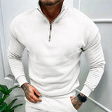 Advbridge New Arrival Long Sleeve Solid Sweatshirts Casual Fleece Lapel Zip Sweatshirt Top Fall Winter Wool Hoodies Clothes For Men