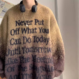 Advbridge American Letter Gradient Couple Sweater Men's Thick Warm Round Neck Teenagers' High-end and Cool Knit Sweater