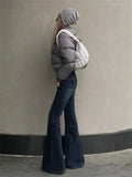 Advbridge  Women's American Blue Flare Jeans High Waist Wide Leg Pants Y2K Style Fashion Streetwear Female Straight Bell-bottom Trousers
