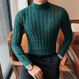 Advbridge Men's Korean Review Clothes Light Luxury Slim Knit Pullover Sweater Long Sleeve Streetwear Leisure Basic Shirts Fashion Knitwear