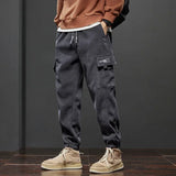 Advbridge Spring Autumn New Style Elastic Waist Casual Pants for Men Stretch Straight Drawstring Harem Jogging Sports Long Pants Male
