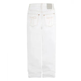 Advbridge 2024 New Korean Casual White Jeans Kawaii Pink Bow Embroidery Denim Pants Button Wide Leg Trouser Chic Straight Pant For Women