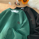 Advbridge Print Waffle Sweatshirt For Men College Style Oversized Long Sleeve Pullovers Man Women Unisex Casual Sweatshirts