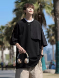 ADVBRIDGE  -  Men's High Quality T-shirt Cotton Funny Game Patchwork Loose Casual Loose O-neck Contrast Cool T-shirt Male Top Q112