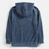 Advbridge Autumn Winter Men's Sweatshirts Thickened Corduroy Long Sleeve Solid Kangaroo Pocket Shoulder Hoodie