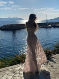 Advbridge Sweet Hot Girl Pure Sexy Vacation Strap Dress Women's Summer Slim Lace-up A-line Transparent Long Dress Fashion Female Clothes