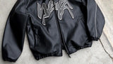 Advbridge Hip Hop Retro Letter Pattern Jackets for Men Y2k Harajuku Fashion Pu Leather Jacket Long Sleeve Zipper Jackets Coat Streetwear