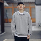 Advbridge Male Clothes Polo T Shirts for Men Sweatshirts Unicolor Plain Tops Winter Original Full Sleeve Aesthetic Korean Autumn One Piece