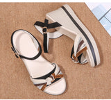 ADVBRIDGE  -  Summer women's shoes wedged sandals women's thick sole increase waterproof platform muffin bottom clasp color outside wear