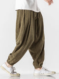 Advbridge Corduroy Wide Harem Pants Men Loose Casual Jogger Pants Chinese Baggy Big Size Heavy Duty Oversize Trousers Male High Quality