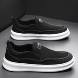 ADVBRIDGE  -  Summer Black Men's Loafers Platform Canvas Slip-on Shoes For Man Comfy Driving Casual Shoes Man Espadrilles zapatos para hombre