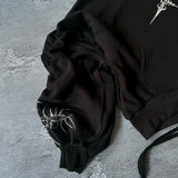 Advbridge Black Cool Printed Pattern Cotton Pullovers Simplicity Classic Couple Loose Sweatshirts Y2k Autumn\winter Kawaii Hoodies