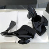 ADVBRIDGE  -  Elegant Bow Square Toe Women Sandals Summer Open Toe Square Heel Women High Heels Fashion Comfortable Super High Heel Dress Shoe