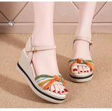 ADVBRIDGE  -  Summer women's shoes wedged sandals women's thick sole increase waterproof platform muffin bottom clasp color outside wear