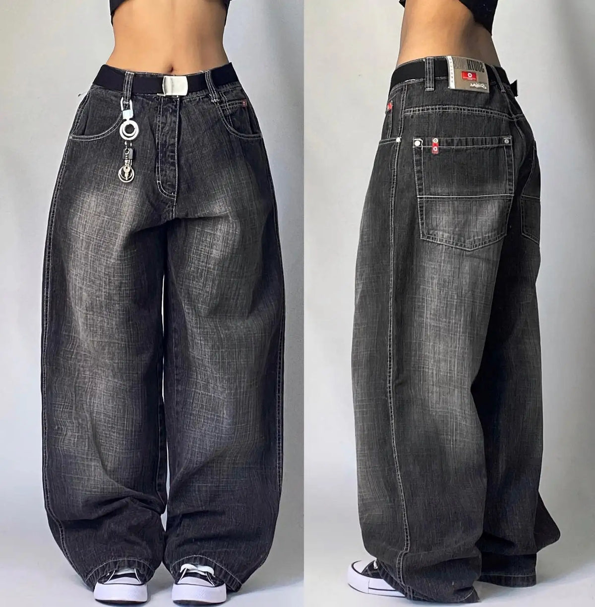 Advbridge American New Vintage Water Washed Machete Jeans Female Y2K Streetwear Fashion Hot Girl Trend Hip Hop Baggy Wide Leg Mop Pants