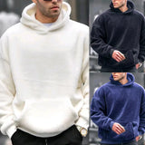 Advbridge Men Winter Long Sleeve Pockets Hooded Sweatshirts Autumn Male Clothing Hoodies Fashion Soft Solid Fleece Hoodie Pullovers
