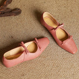 ADVBRIDGE  -  Women's cow leather double bowtie slip-on flats loafers square toe high quality female sweet daily moccasins shoes for woman hot