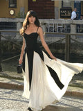 Advbridge Black Beige Patchwork Summer Women's Dress Spaghetti Strap A-line Pleated Party Vestidos Sleveless Beach Casual Dress