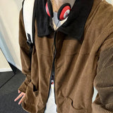 ADVBRIDGE  -  M-5XL Plus Size Mens Prestwich Corduroy Jacket Turn Down Collar Zipprt Up Autumn Spring Coat Casual Streetwear Clothing for Men
