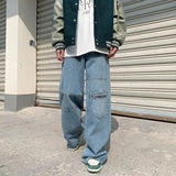 Advbridge Streetwear Spring Autumn Baggy Jeans Men Blue Wide Leg Denim Men's Pants Casual Fashion Oversize Straight Trousers