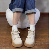 ADVBRIDGE  -  Casual Shoes for Women 2025 Spring New Height Increasing Casual Sneakers for Women's Leather Thick Soled Big Toe Women's Shoes