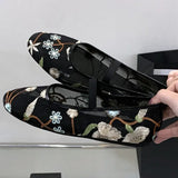 ADVBRIDGE  -  Embroidery Mesh Breathable Flats Women Flower Design Mules Sandals Light Comfort Soft Bottom Ballet Flat Shoes Casual Beach Shoe
