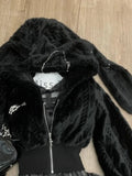 Advbridge High Street Y2k Winter Knit 3-piece Set Women Design Hot Chick Black Hoodie Aesthetic Slim Pullover + Elastic Waist Skirt Suit