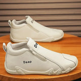 Advbridge Men Leather Shoes Luxury Designer Slip on Loafers Ankle Casual Boots with Zipper Comfortable Formal Dress Flats Driving Moccasin