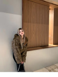 Advbridge  Autumn Winter Chic Luxury Short Soft Thick Warm Hairy Shaggy Faux Fur Coat Women with Hood Zipper Fluffy Jacket 2024