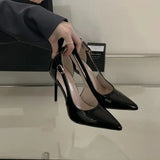 ADVBRIDGE  -  Burgundy Heels 11cm Ladies Party Shoes Black Patent Leather Stiletto High Heels  Classy Dress Shoes Women Summer Pumps Damen