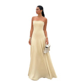ADVBRIDGE  -  Sexy Strapless Long Sleeve Sexy Bodycon Maxi Prom Dress 2025 Fall Winter Elegant Women Outfit Evening Party Festival Long Dress