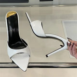 ADVBRIDGE  -  Summer Street Style Thin Heels Woman Slippers Sexy Pointed Toe Stripper Wedding Slides Ladies Shoes Zapatos De Mujer