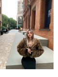 Advbridge  Autumn Winter Chic Luxury Short Soft Thick Warm Hairy Shaggy Faux Fur Coat Women with Hood Zipper Fluffy Jacket 2024